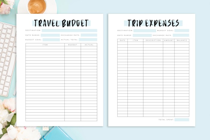 Spreadsheet expense budgeting spending spreadshee planners getaway vacations